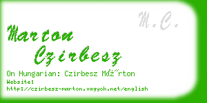 marton czirbesz business card